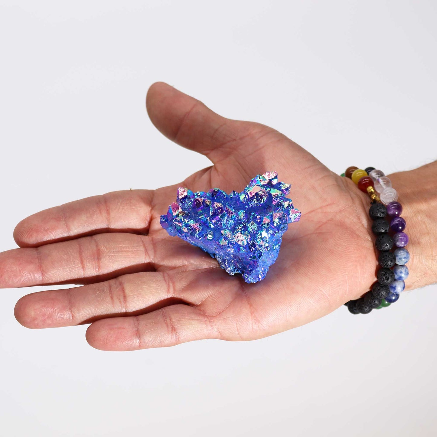 Quartz amélioré - Quartz Aura Aqua Halo (environ 100-150 g, 7-10 cm)
