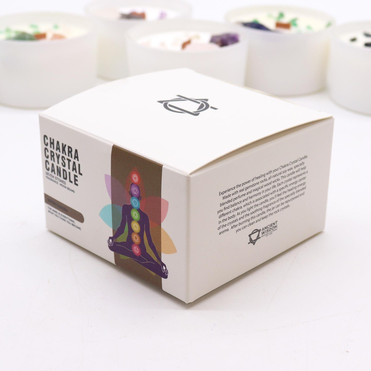 Large Chakra Crystal Candles - Seven Charkra -BIG-