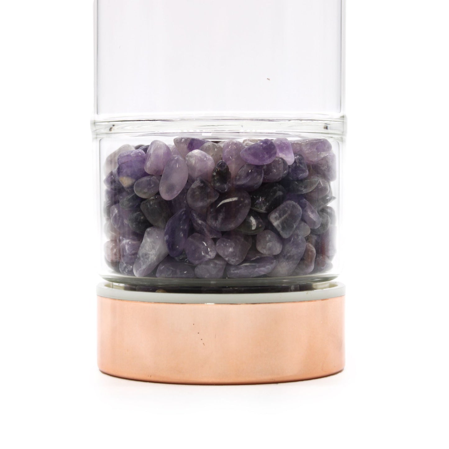 Crystal Glass Tea Infuser Bottle - Rose Gold - AMETHYST