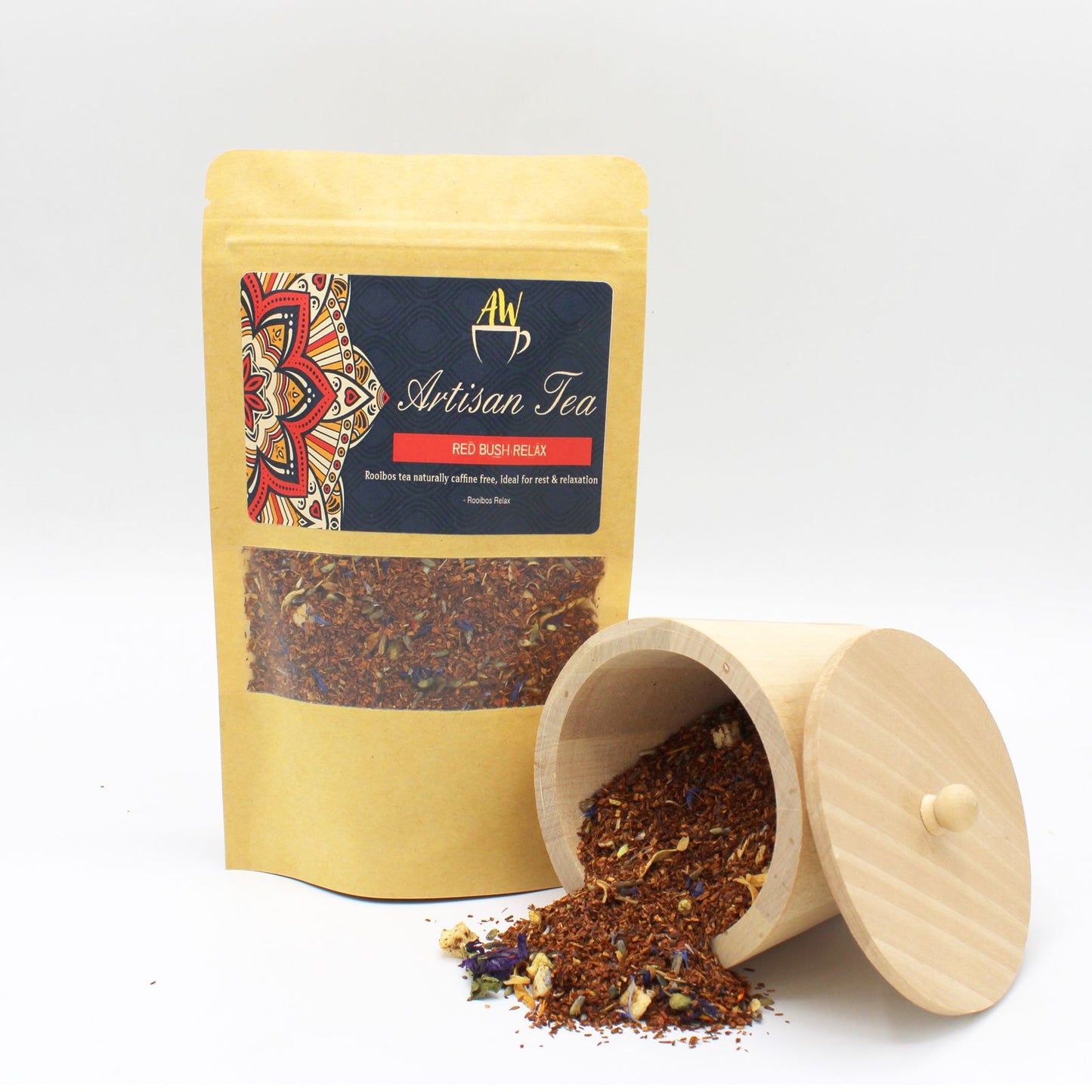 Red Bush Relax, Rooibos en lavendel, appel en sinaasappel