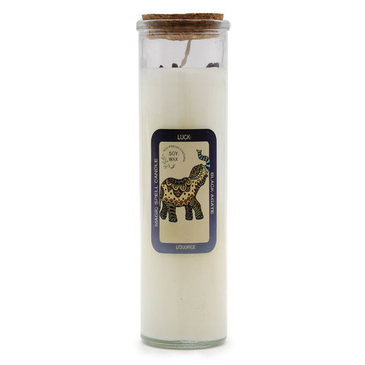 Candle - Luck (Gemstones, Fragrance liquorice, Soy Wax)
