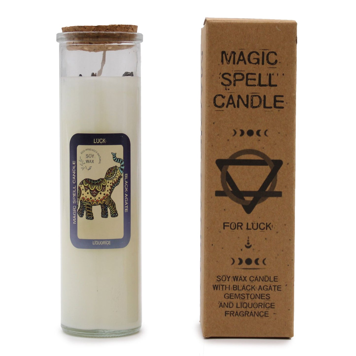 Candle - Luck (Gemstones, Fragrance liquorice, Soy Wax)
