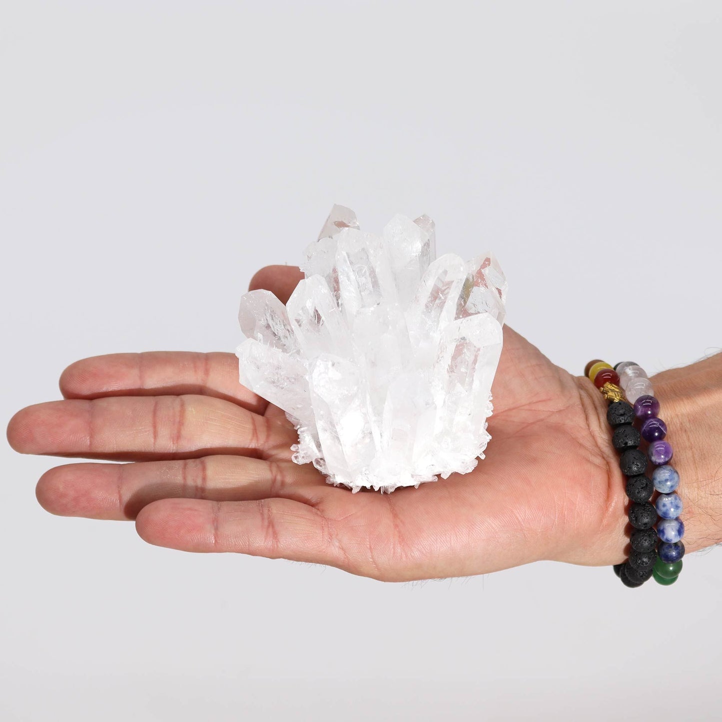 Crafted Quartz Cluster - Clear Quartz (approx. 250-300g, 8cm)