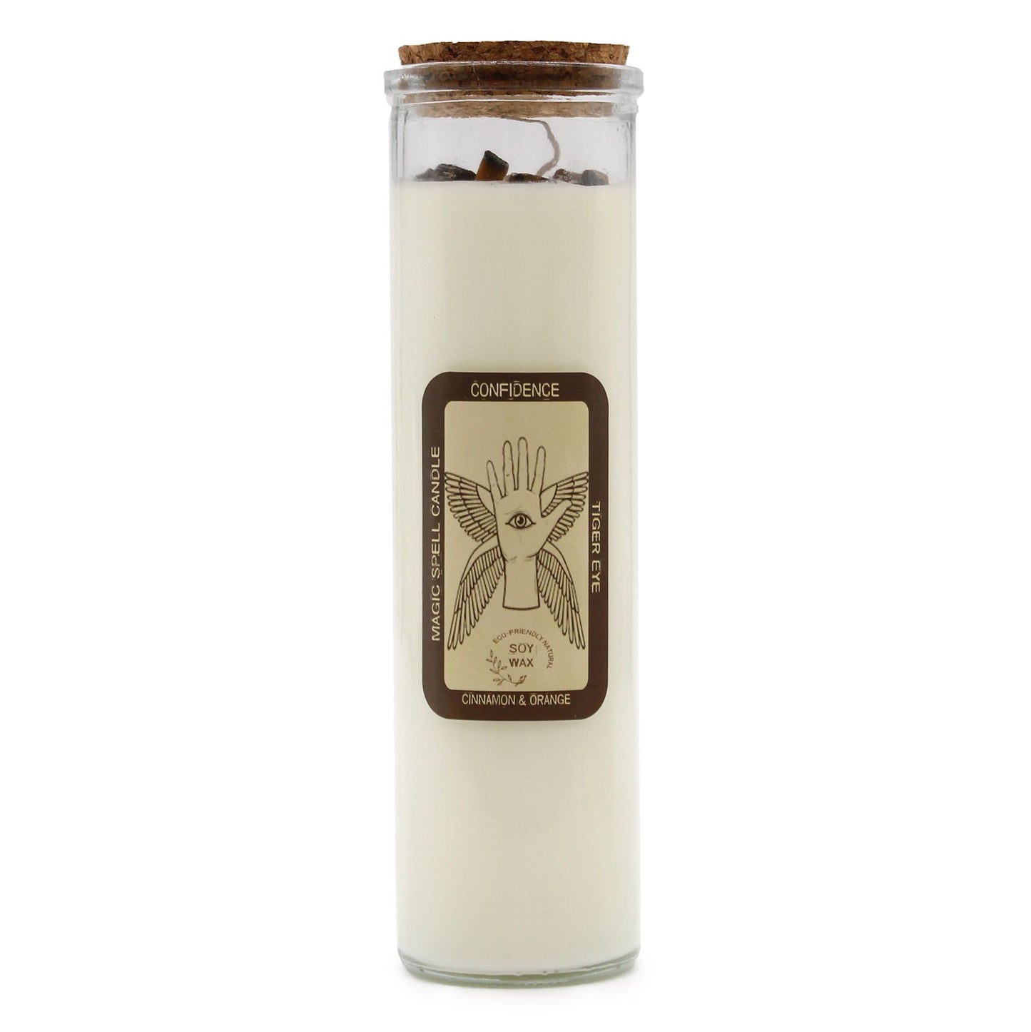 Candle - Confidence  (Gemstones, Fragrance Cinnamon & Orange, Soy Wax)