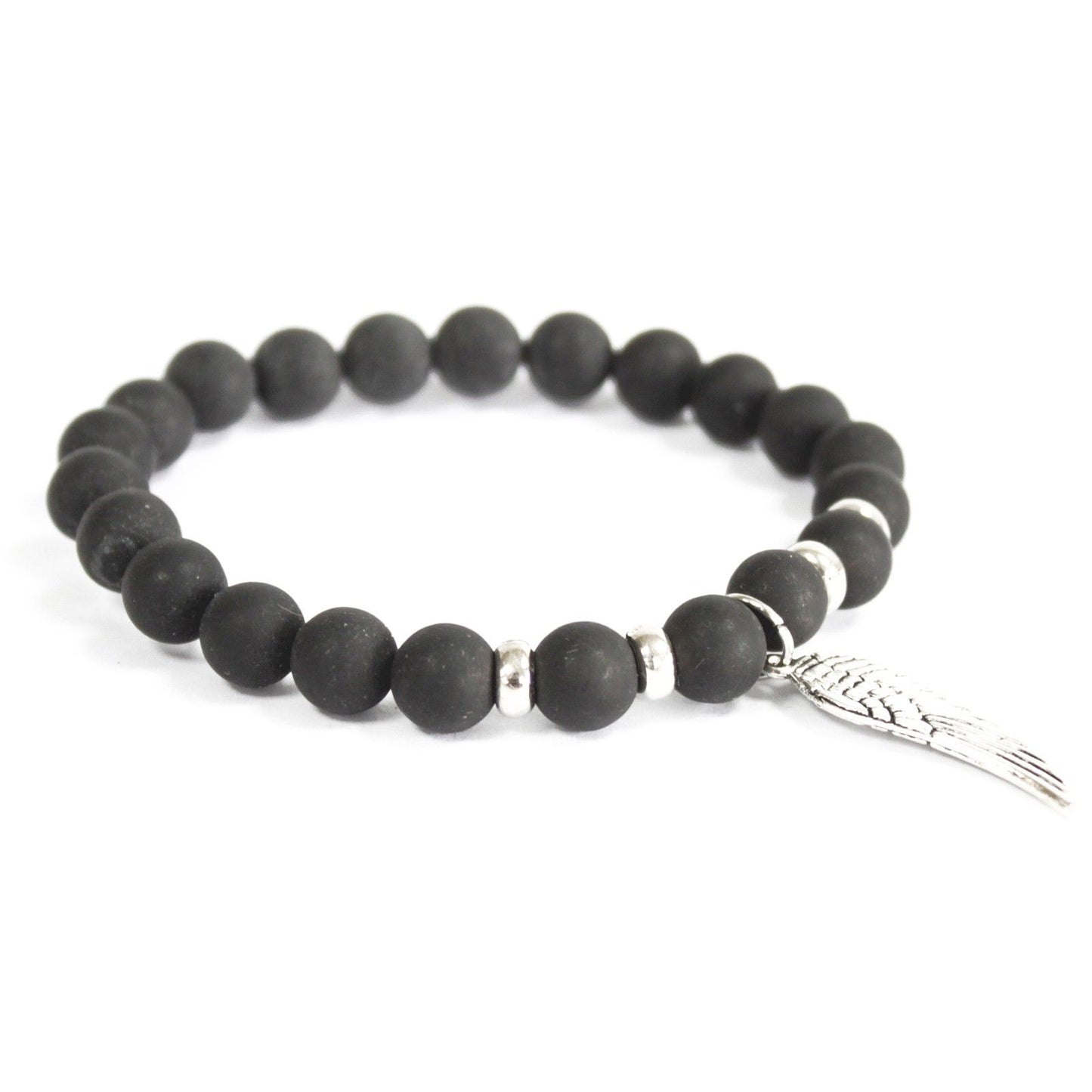 Ailes d'Ange / Agate Noire - Bracelet en pierre gemme