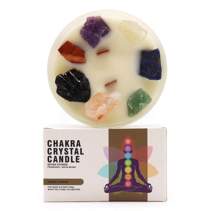 Large Chakra Crystal Candles - Seven Charkra  -BIG-
