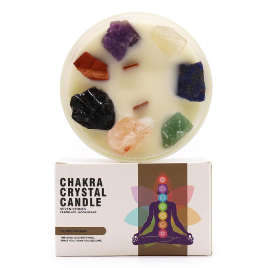 Large Chakra Crystal Candles - Seven Charkra  -BIG-