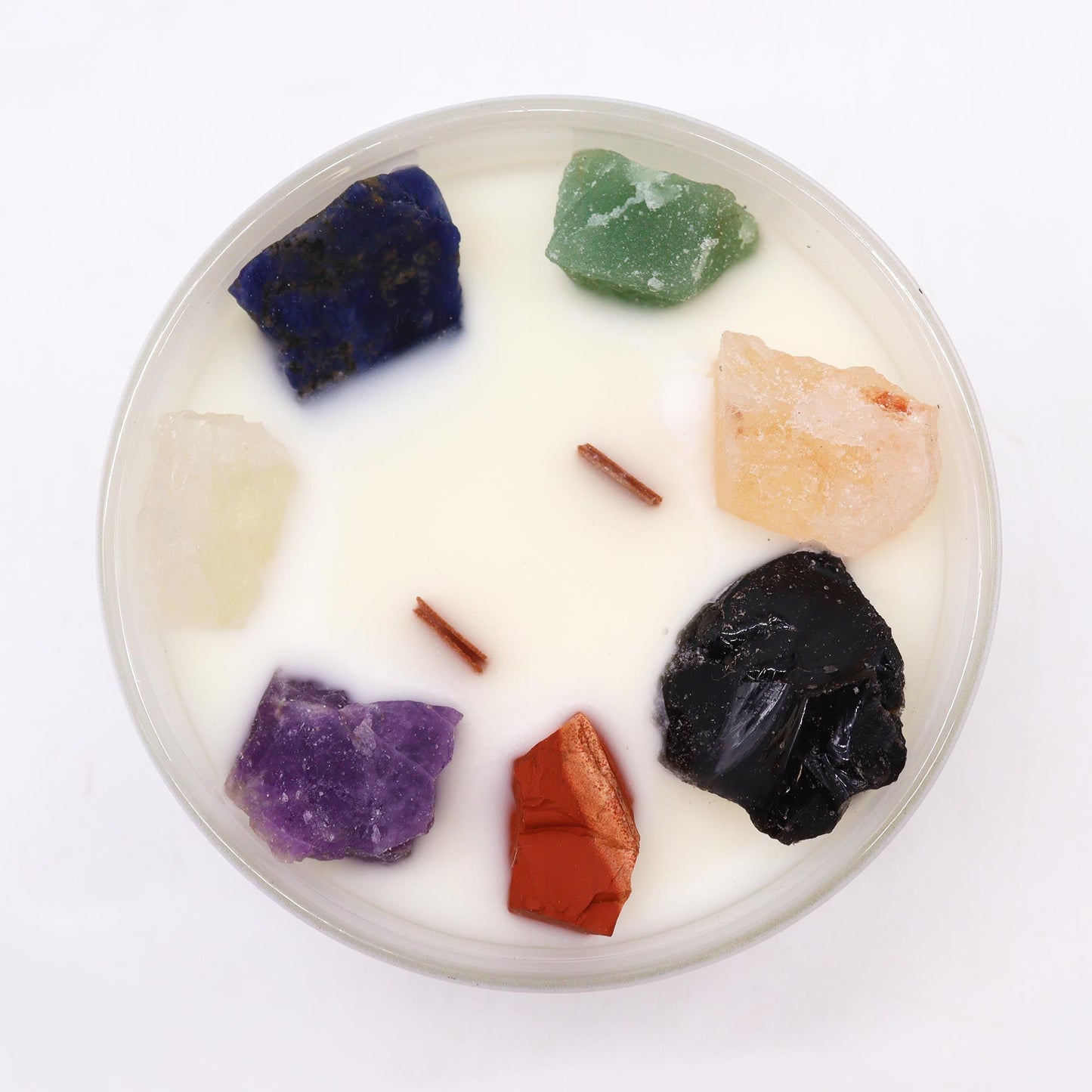 Large Chakra Crystal Candles - Seven Charkra  -BIG-