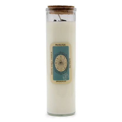 Candle - Protection  (Gemstones, Fragrance Dragon Blood, Soy Wax)