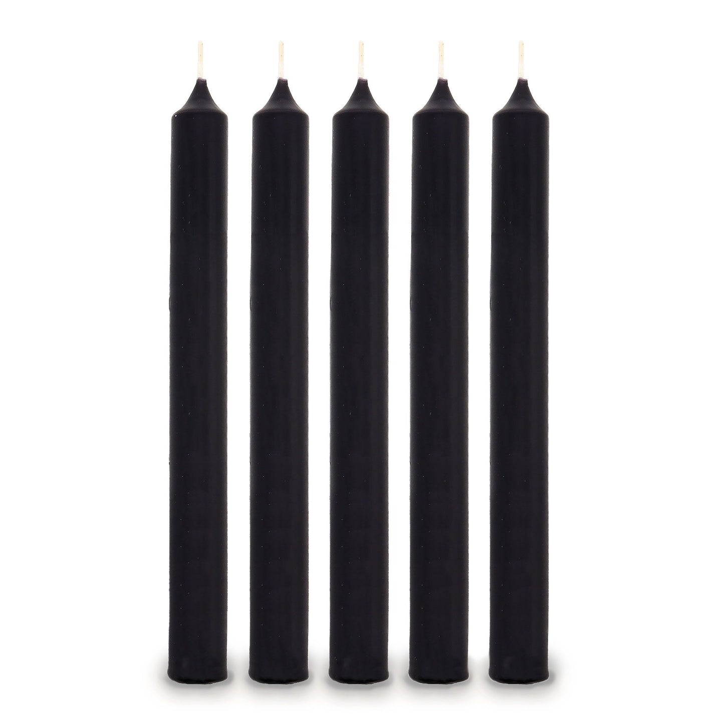 5x Black Dinner Candle