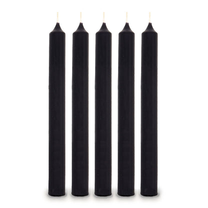 5x Black Dinner Candle
