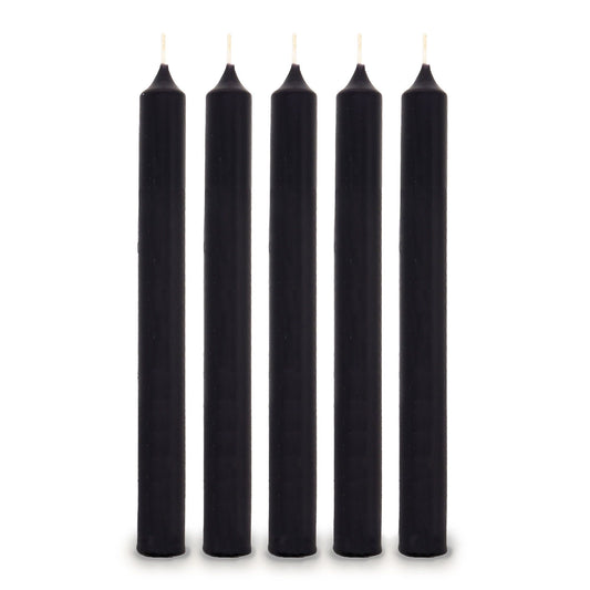 5x Black Dinner Candle