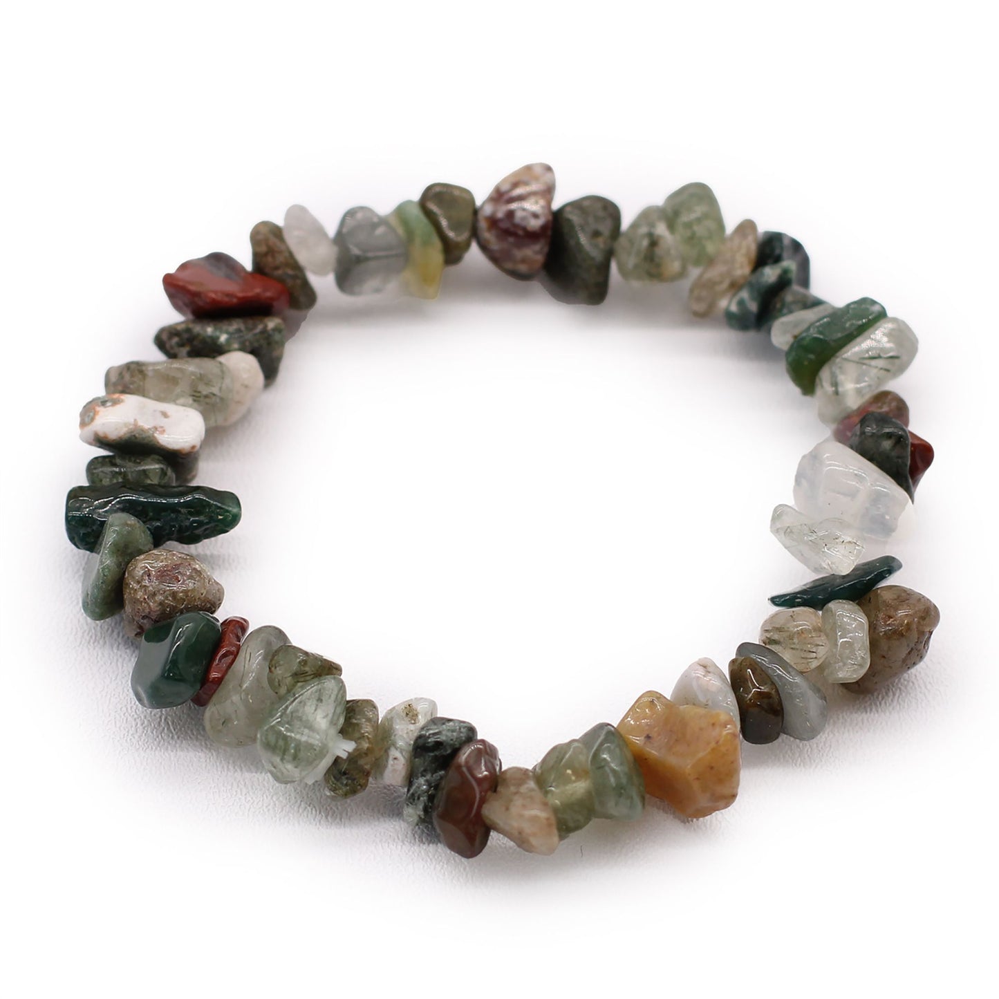 Bracelet en perles concassées - Agate mousse