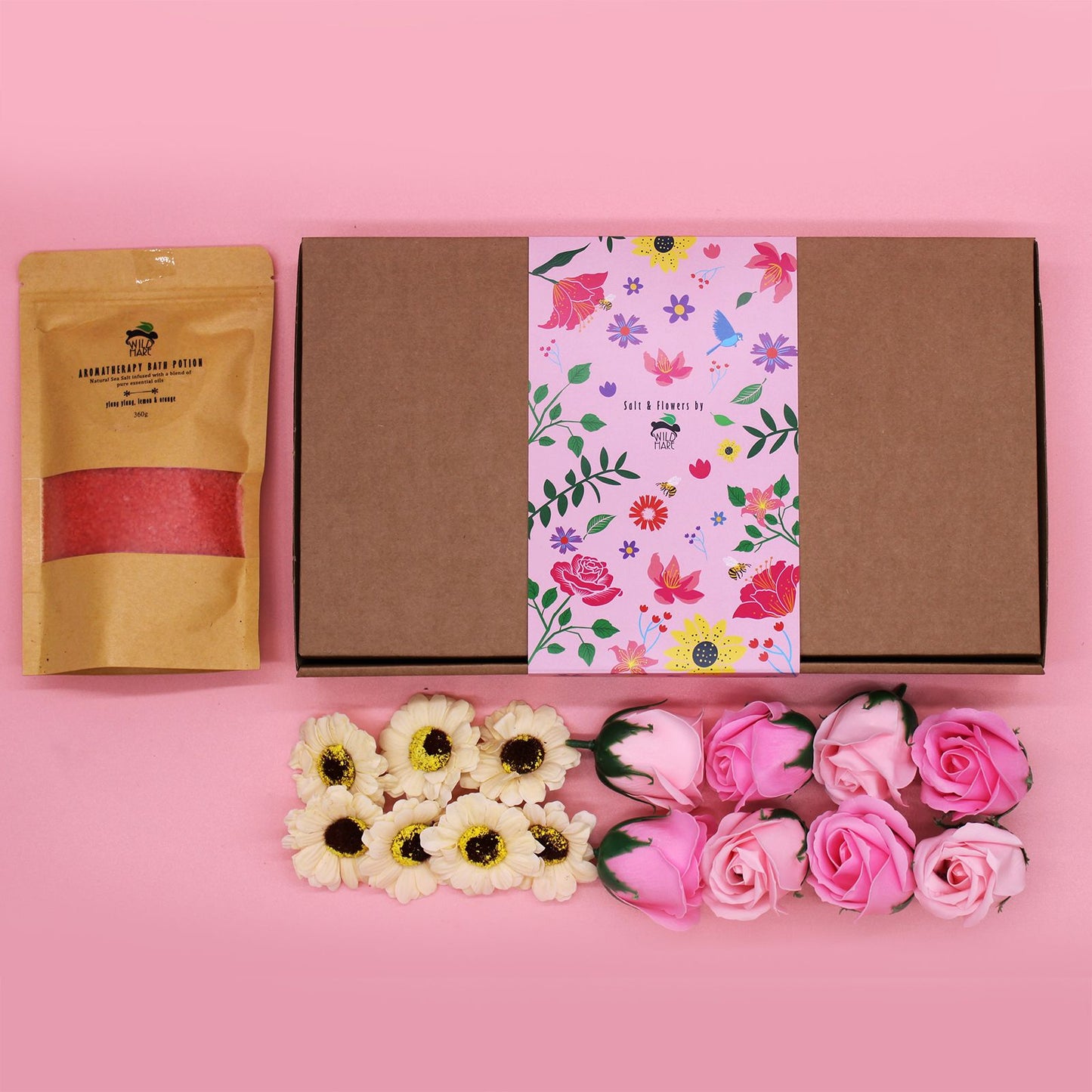 Wild Hare Salt & Flowers Set- Passion GIFTBOX