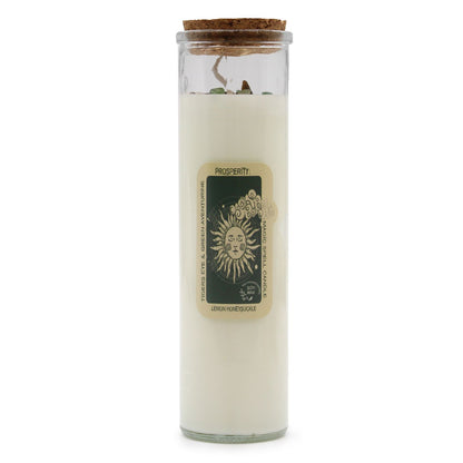 Candle - Prosperity  (Gemstones, Fragrance Lemon Honey Suckle, Soy Wax)