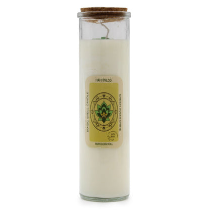Candle - Happiness  (Gemstones, Fragrance Morocan Roll, Soy Wax)