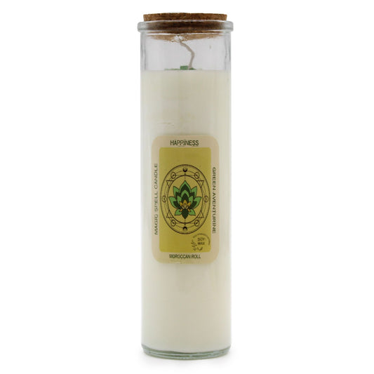Candle - Happiness  (Gemstones, Fragrance Morocan Roll, Soy Wax)