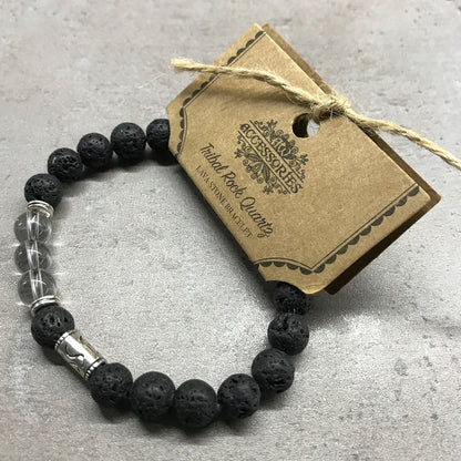 Bracelet en Pierre de Lave - Bouddha Quartz Rose