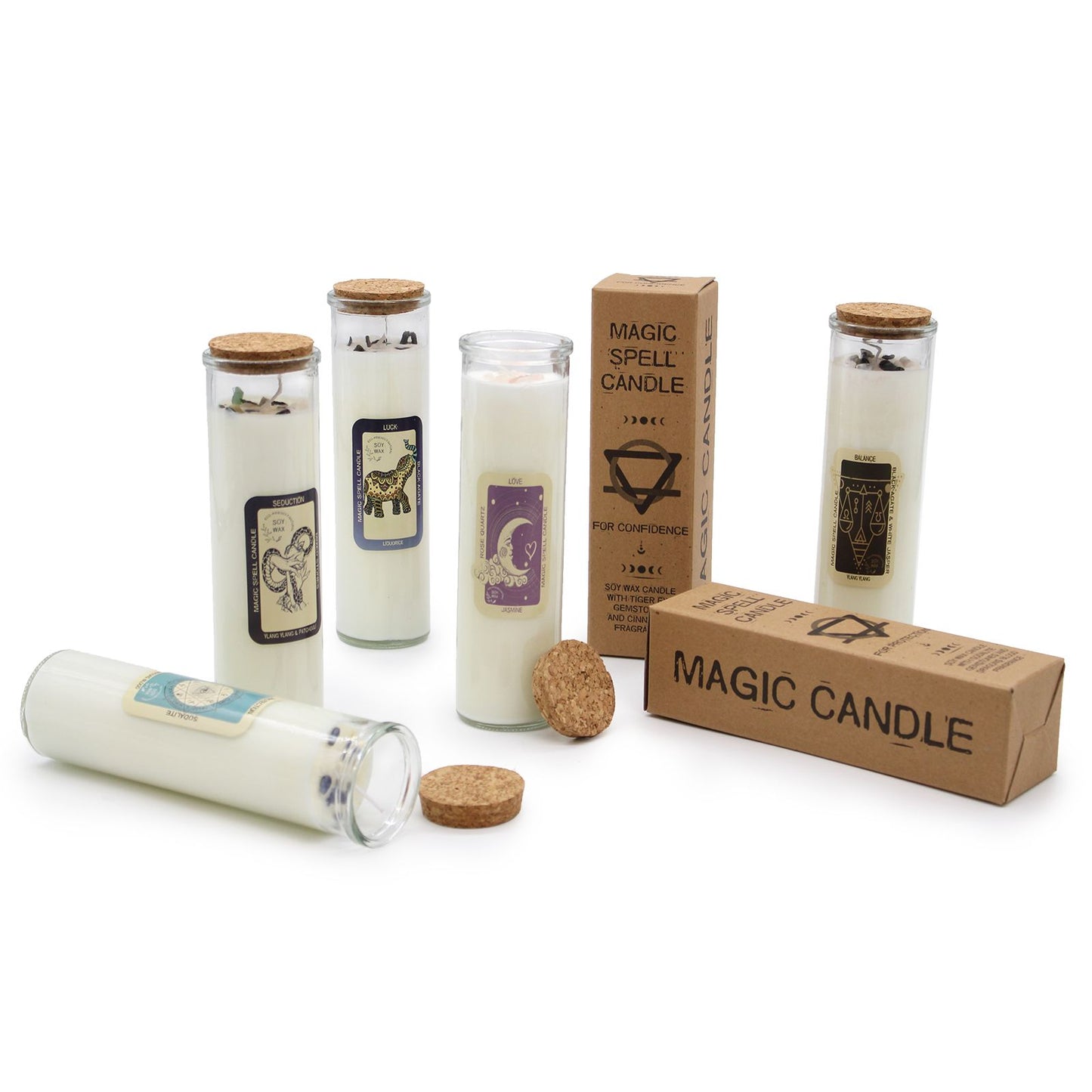 Candle - Confidence  (Gemstones, Fragrance Cinnamon & Orange, Soy Wax)