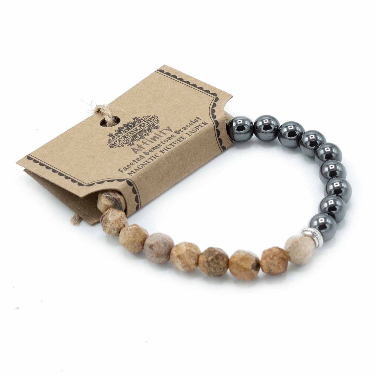 Bracelet Pierre Précieuse Facettée - Jaspe Image Magnétique