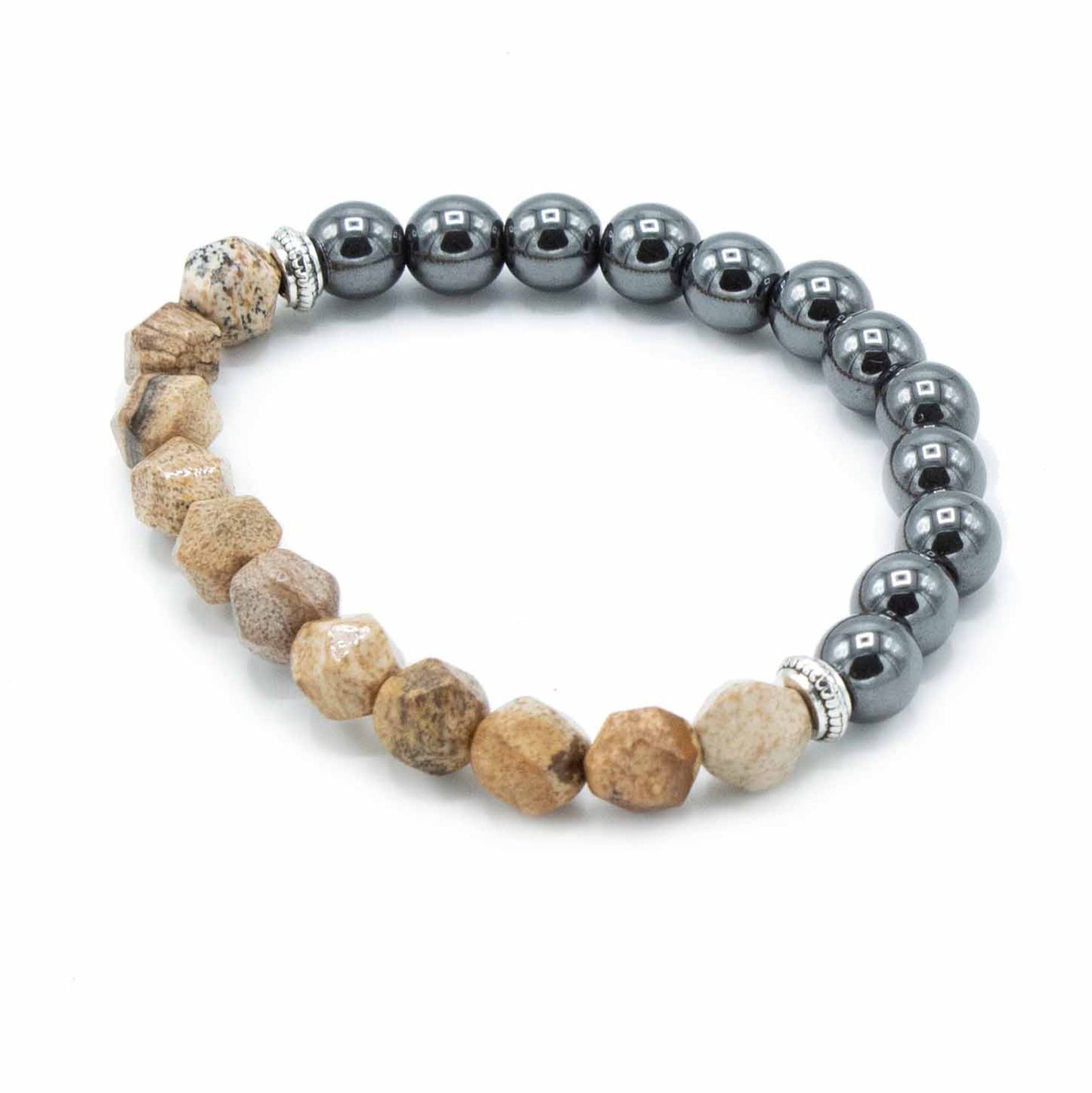 Bracelet Pierre Précieuse Facettée - Jaspe Image Magnétique