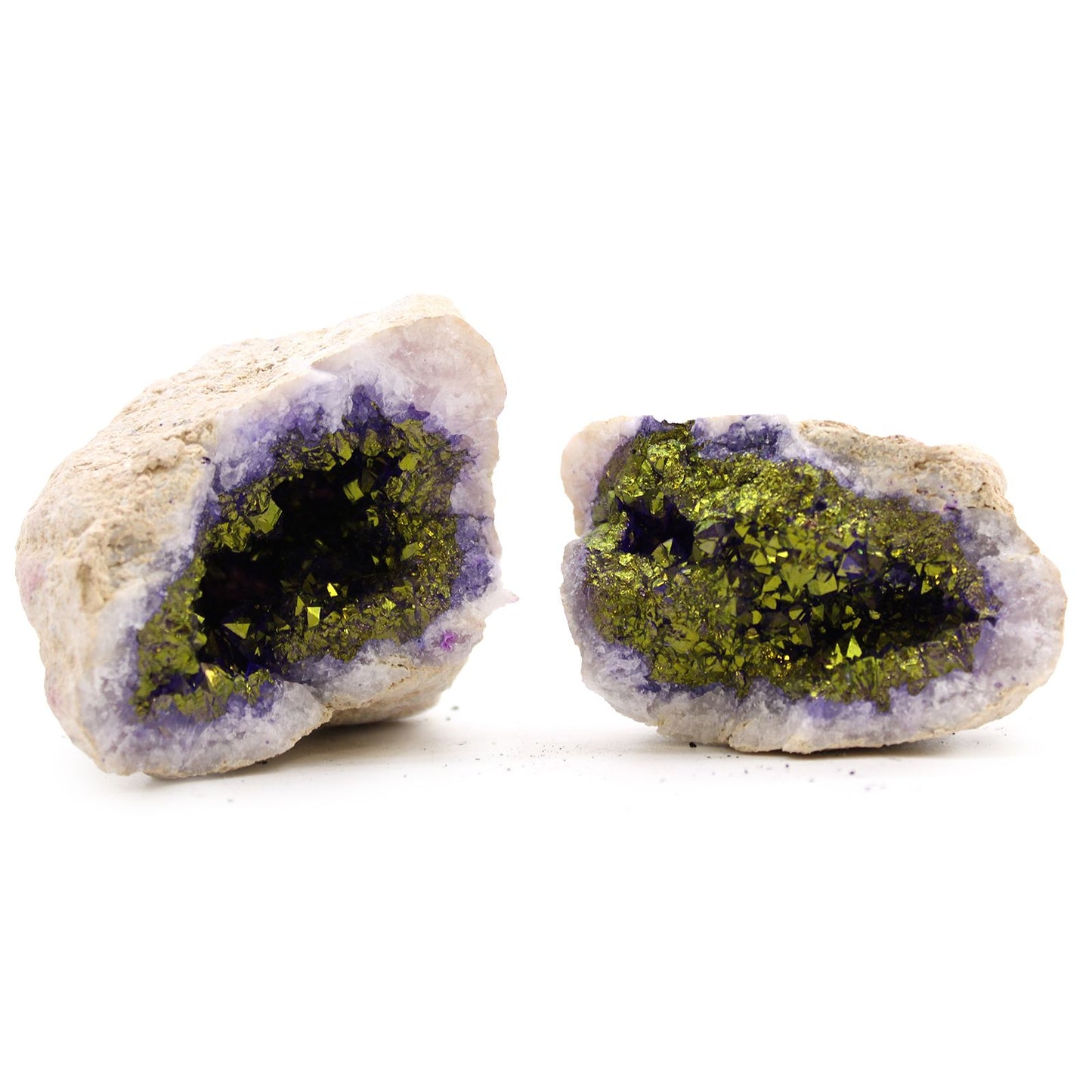Coloured Calsite Geodes - Purple & Gold