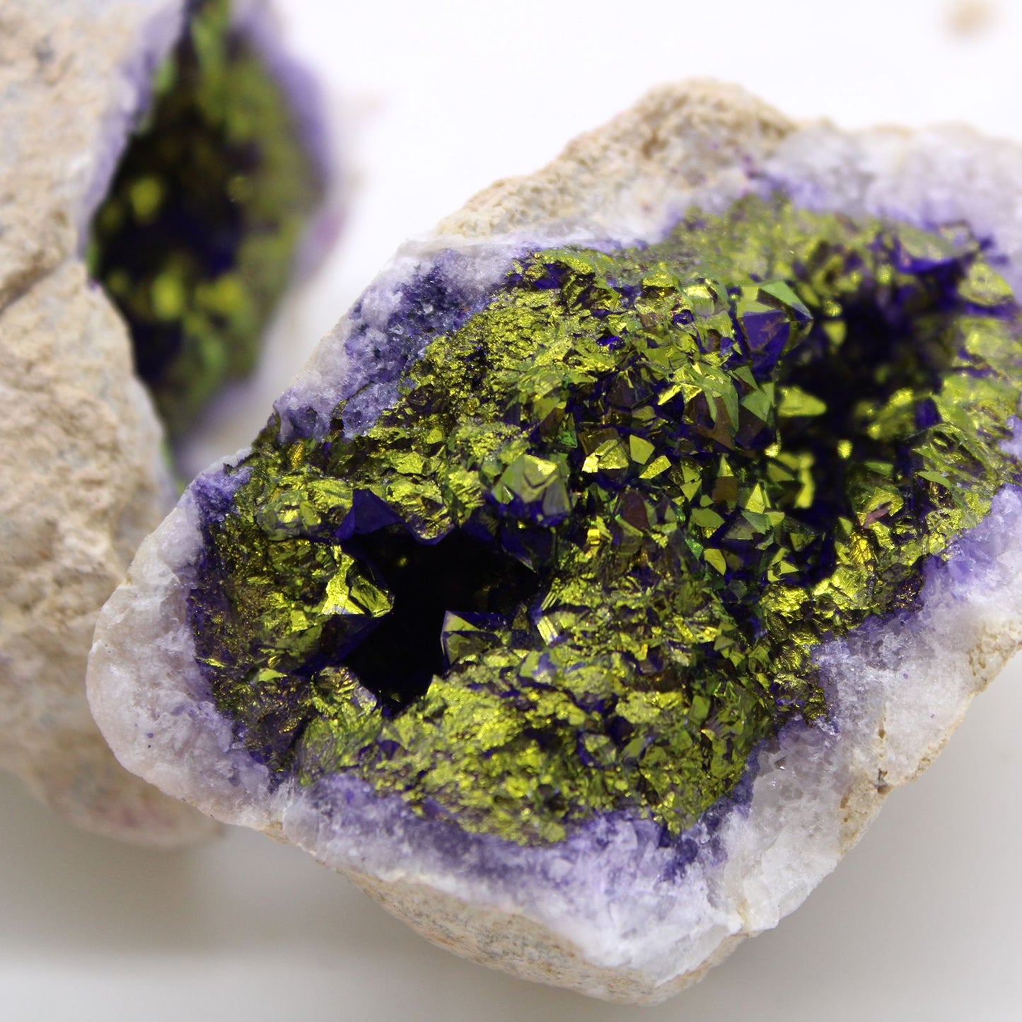 Coloured Calsite Geodes - Purple & Gold