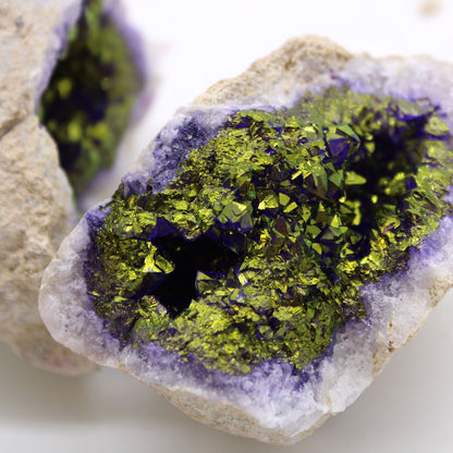 Coloured Calsite Geodes - Purple & Gold