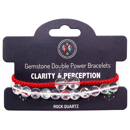 Bracelets double puissance pierres précieuses - Quartz de roche