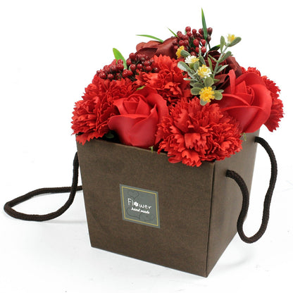 Soap Flower Bouqet - Red Rose & Carnation (gift)