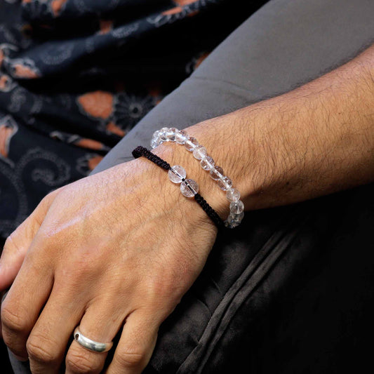 Bracelets double puissance pierres précieuses - Quartz de roche