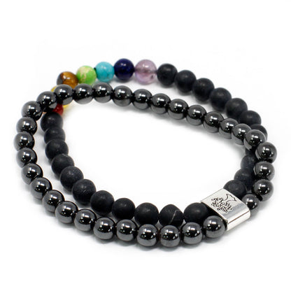 Bracelet Magnétique en Pierres Précieuses - Chakra Pierre Noire