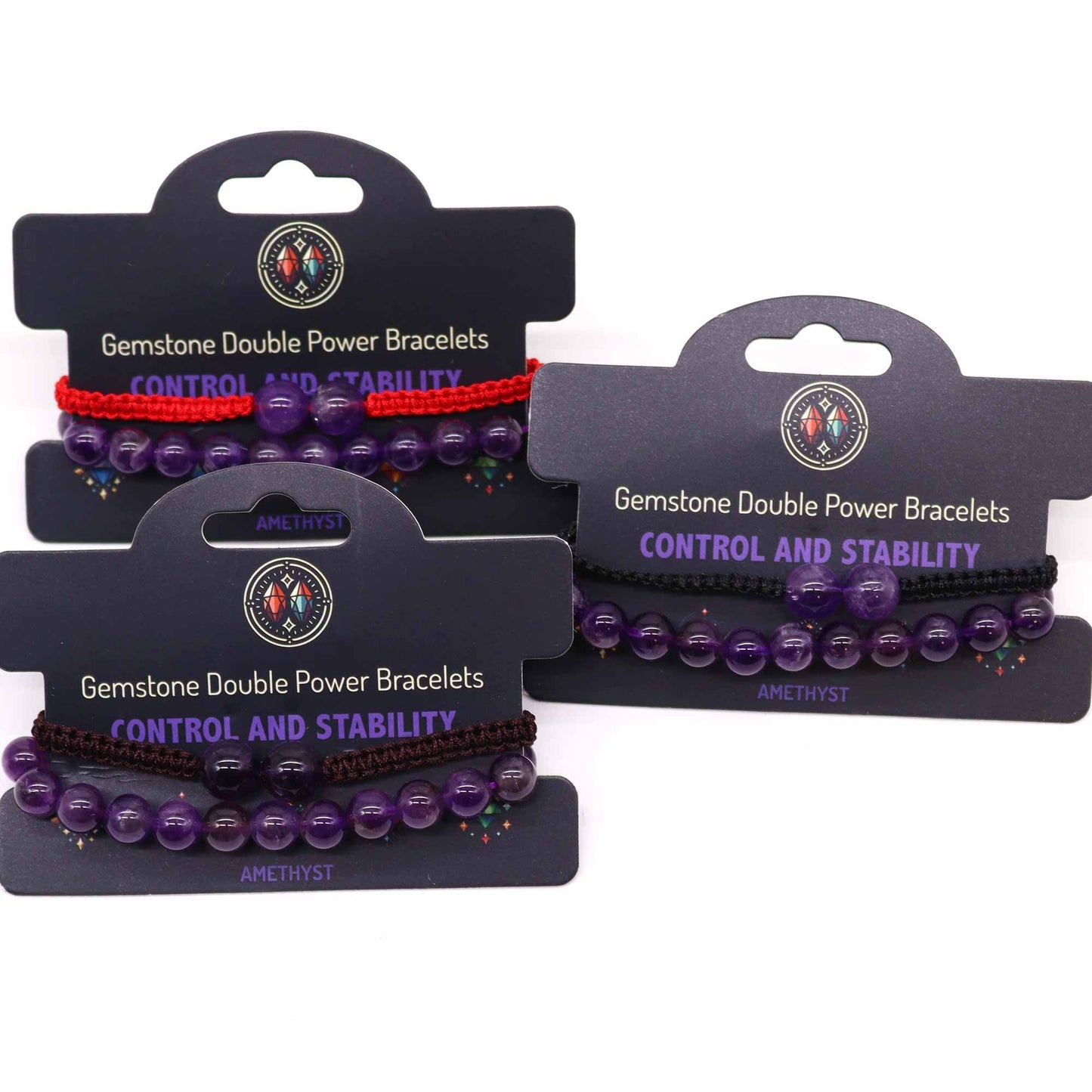 Gemstone Double Power Bracelets - Amethyst