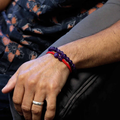 Gemstone Double Power Bracelets - Amethyst