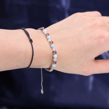 Zodiac Crystal Candle with Gemstone Bracelet - Cancer