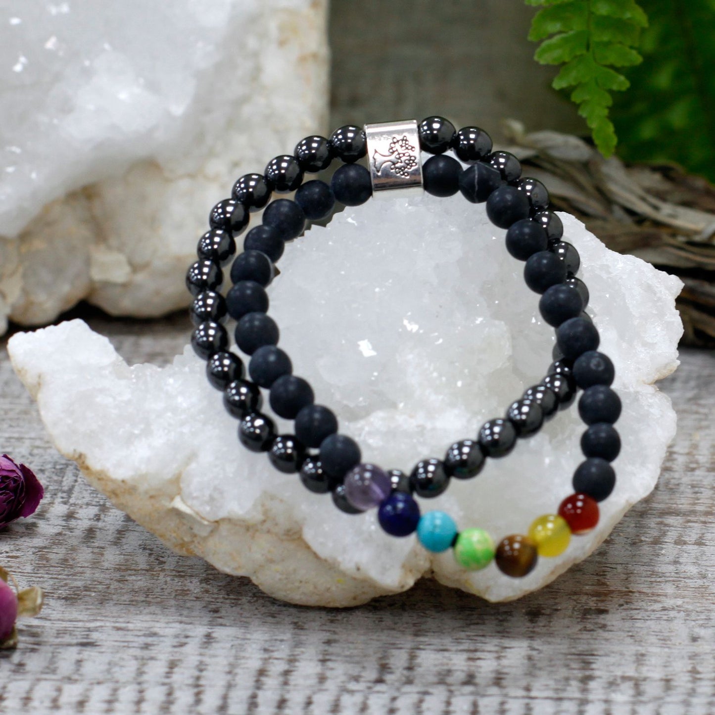 Bracelet Magnétique en Pierres Précieuses - Chakra Pierre Noire